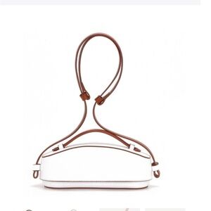 Chic White and Brown Shoulder Bag